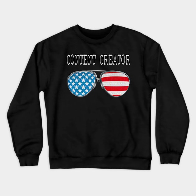 AMERICA PILOT GLASSES CONTENT CREATOR Crewneck Sweatshirt by SAMELVES